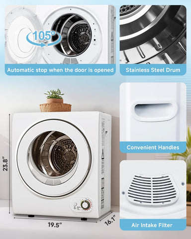 Feelfunn 850W Portable Clothes Dryer with 4 Automatic Drying Modes