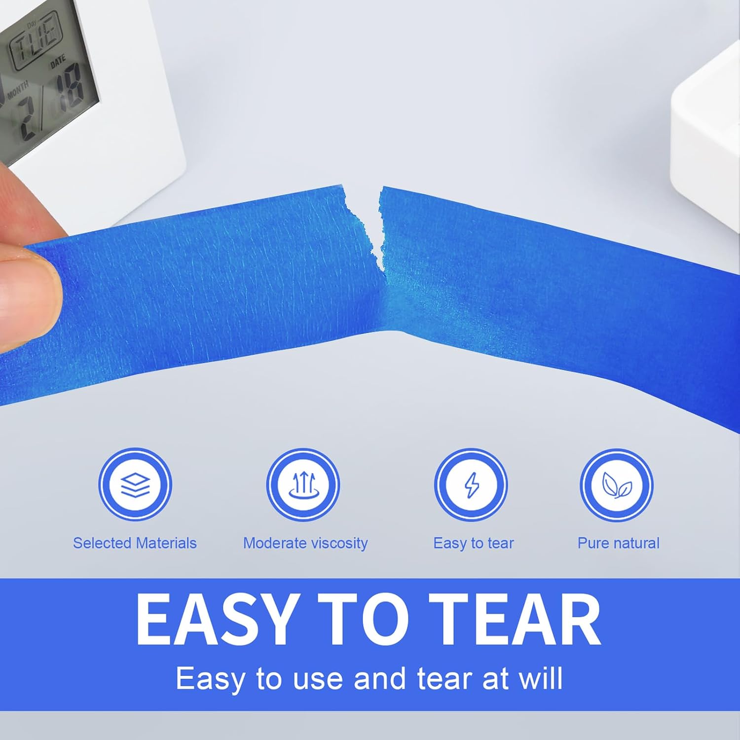 Painters Tape 2 Inch Wide, 8 Pack Blue Masking Tape for General Purpose Use, 2 Inches x 55 Yards x 8 Rolls, 440 Yards in Total