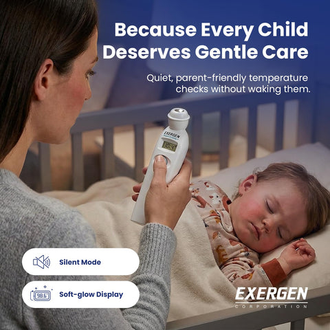 Exergen TAT-2000C+ Thermometer for Adults, Kids, & Newborns, 9V Included