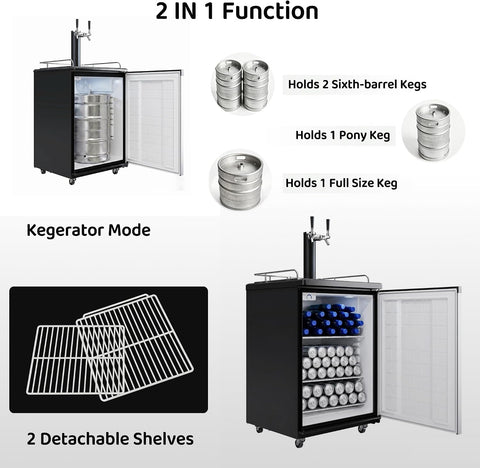 Commercial Draft Beer Kegerator, Keg Refrigerator for D System