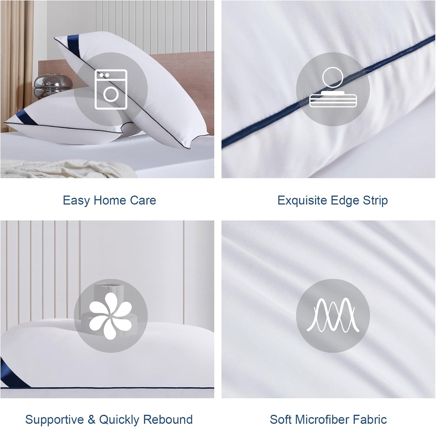 Meoflaw Bed Pillows Standard Size Set of 4, Luxury Hotel Pillows