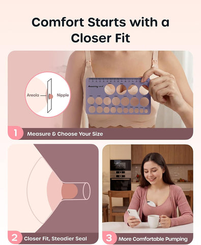 Nuliie Silicone Flange Inserts 12/14/16/18/20mm 10PCS for 24mm Breast Pump