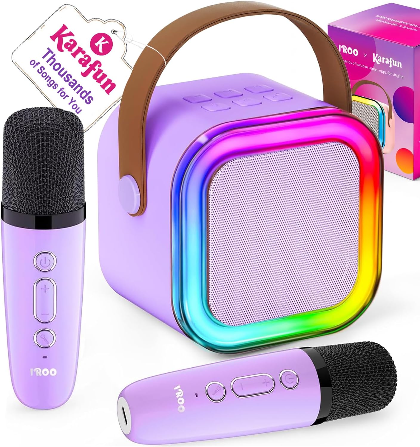 IROO Mini Karaoke Machine for Kids, Birthday Gifts Toys for Girls Ages 3-12