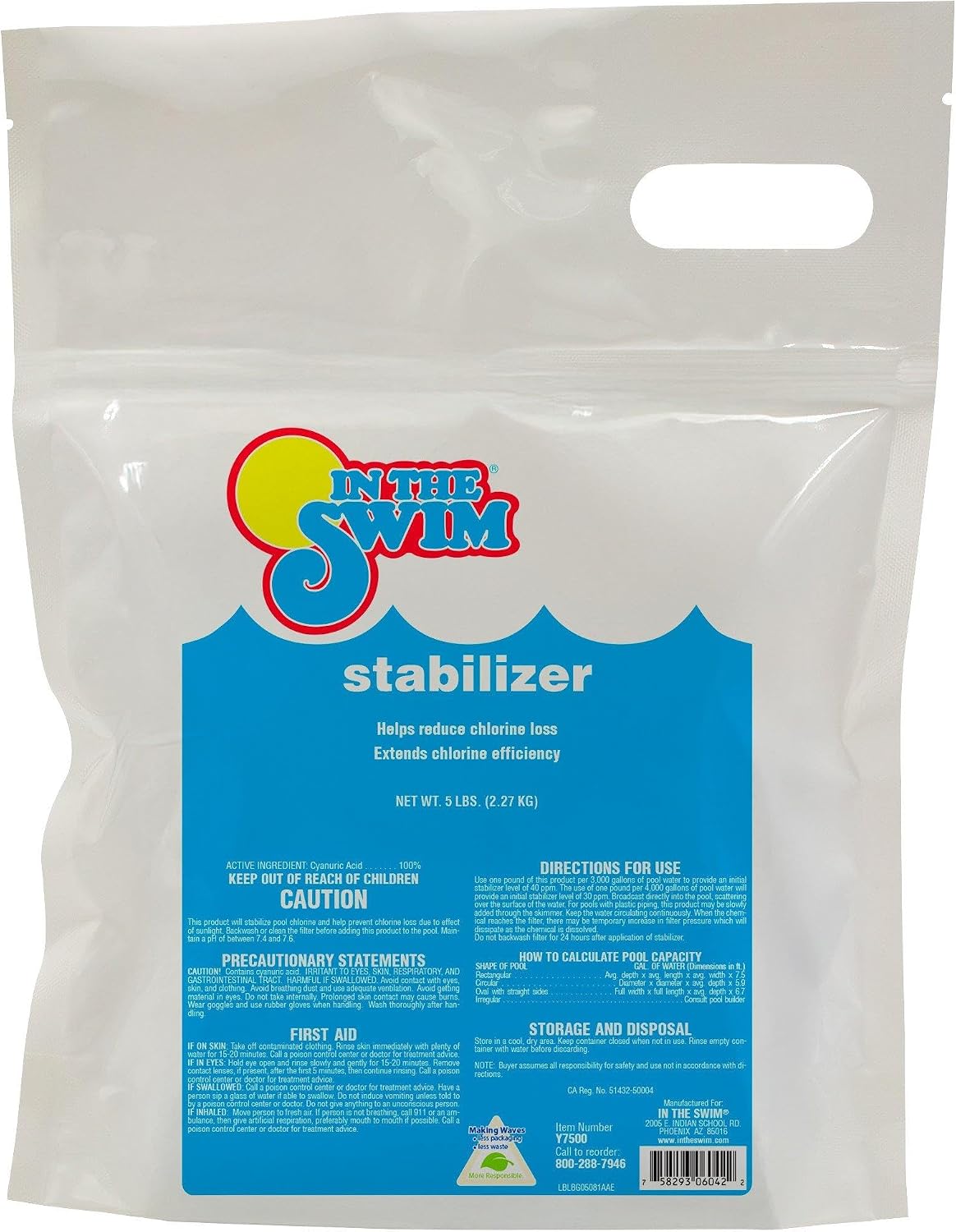 In The Swim Pool Stabilizer - 100% Cyanuric Acid - 5 Pound