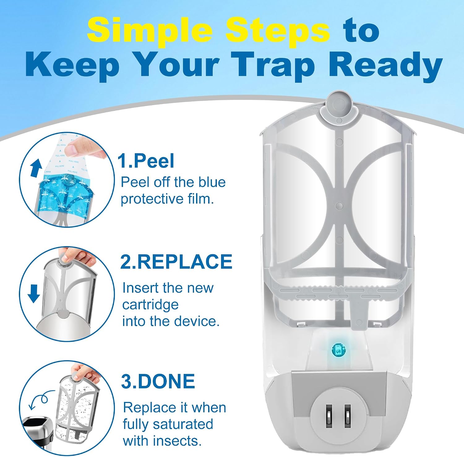 16 Pack Flying Trap Refills Compatible with Flying Insect Trap Refill