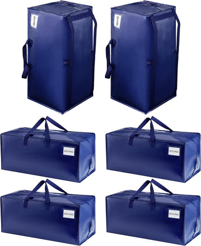 VENO 6 Pack Heavy Duty Moving Bags with Backpack Straps, Zippers & Handles, Extra Large Packing Bags for College Dorm Essentials, Moving Supplies Alternative to Cardboard Moving Boxes