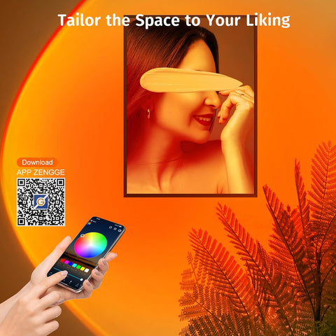 Neroupe Sunset Lamp Projector with APP & Button Control LED Night Light