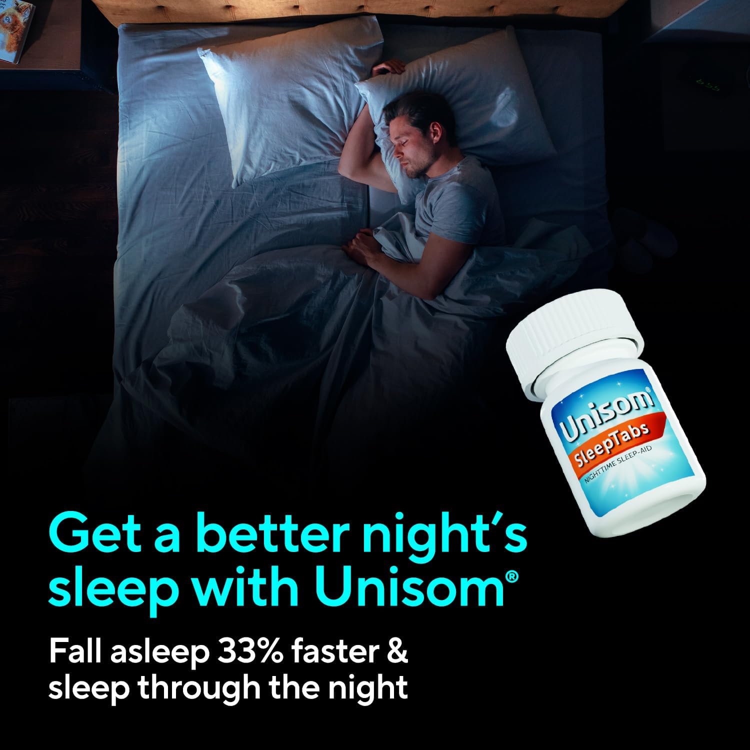 Unisom SleepTabs, Nighttime Sleep-aid, Doxylamine Succinate, 80 Tablets