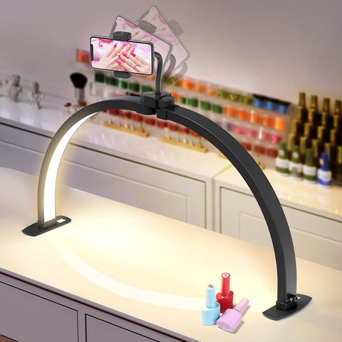 Yokilly Half Moon Light for Nail Desk: 29" Foldable Nail Light for Desk