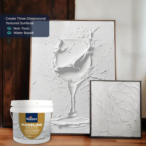 Bluebird Thick Modeling Paste White 4 Liter / 5.6 kg - High Density, Acrylic Medium for Texture, Thickness, and Dimension Additive