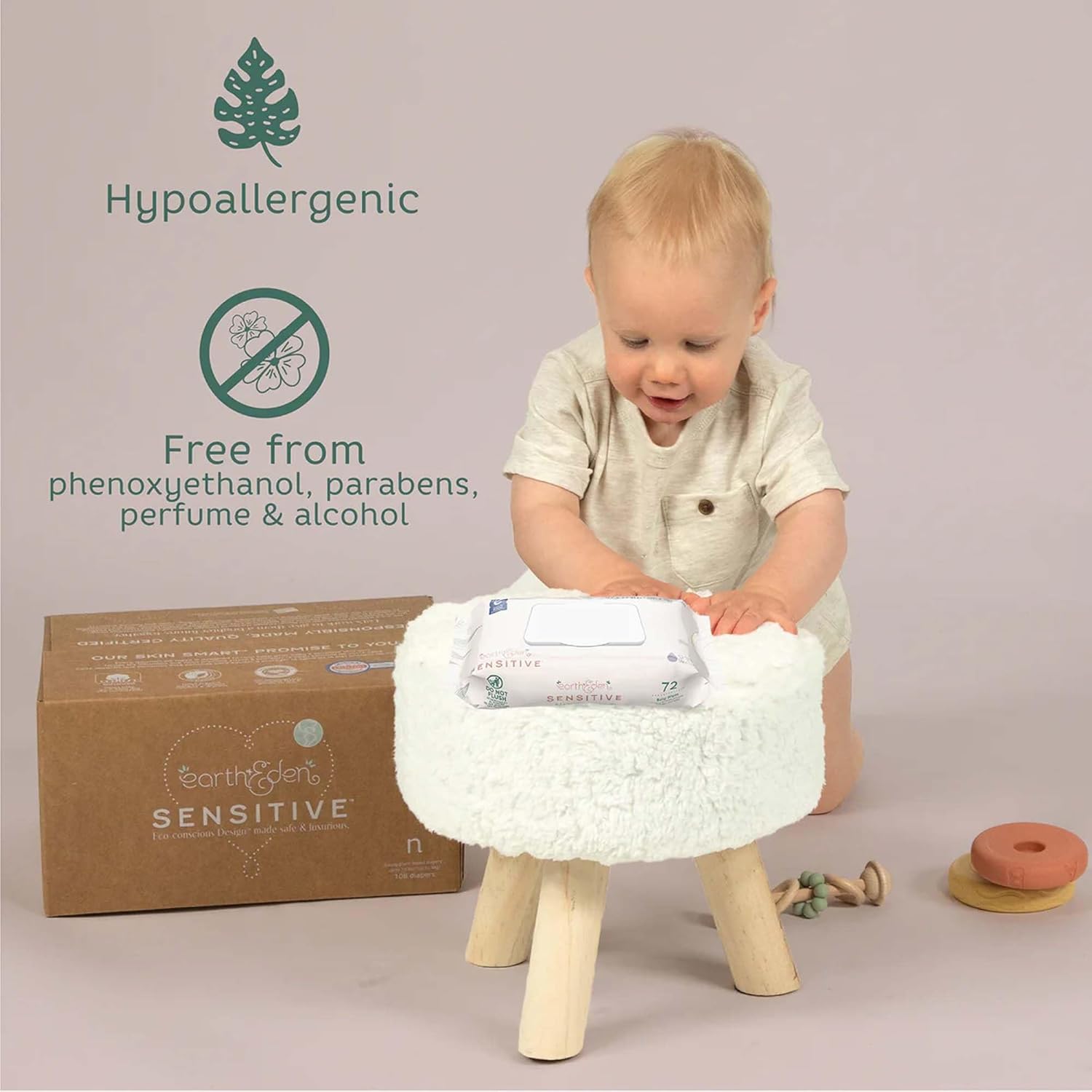 Earth & Eden Sensitive Baby Wipes, Gentle on Skin, 6.7 x 7.7 in, 864 ct