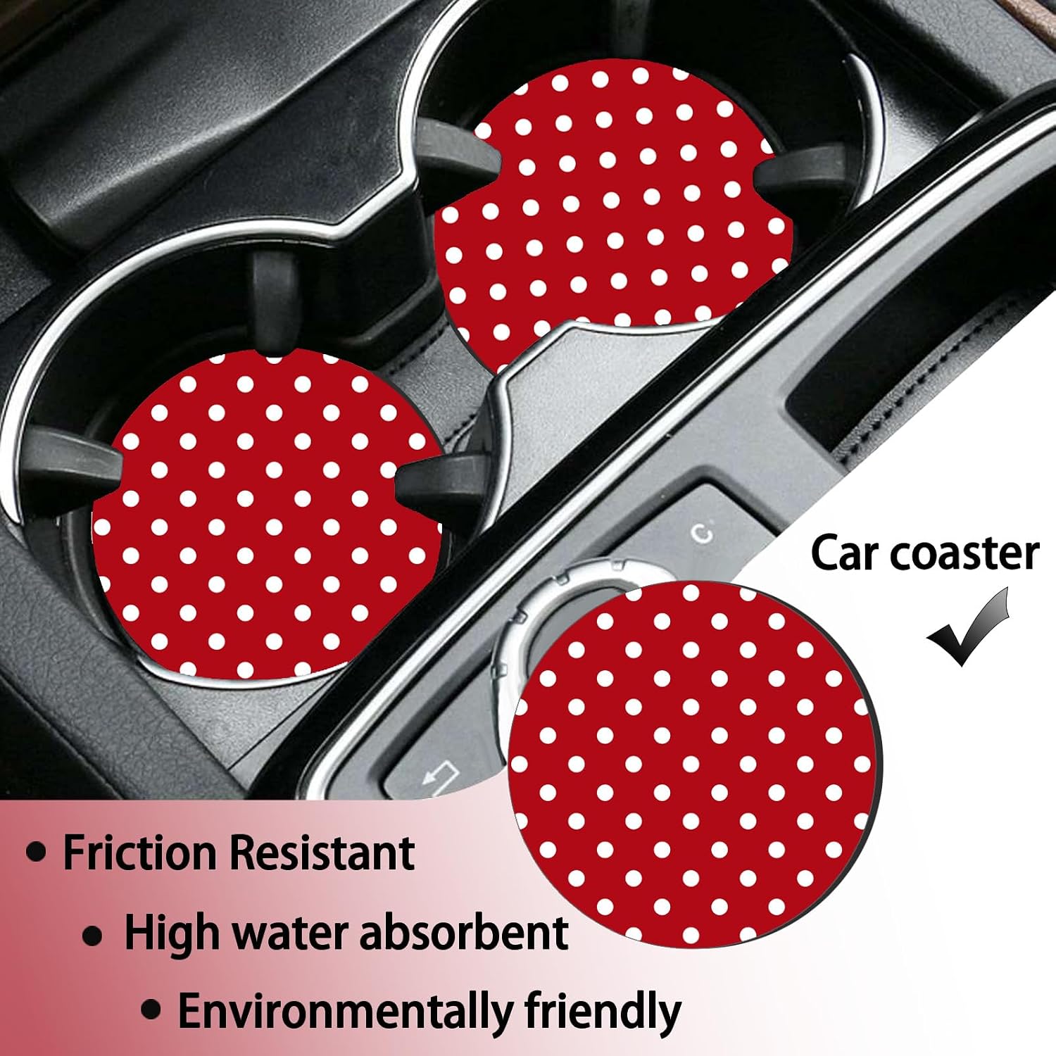 Polka Dots License Plate Frames，Polka dots Car Accessories for Women and Men ，Cute License Plate，Aluminum License Plate Frame Fits Standard US Vehicles Size 12.2 x 6 Inch (Red-Polka dots)