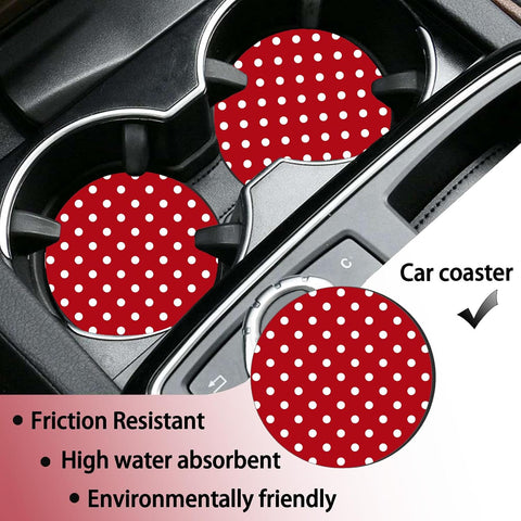 Polka Dots License Plate Frames，Polka dots Car Accessories for Women and Men ，Cute License Plate，Aluminum License Plate Frame Fits Standard US Vehicles Size 12.2 x 6 Inch (Red-Polka dots)