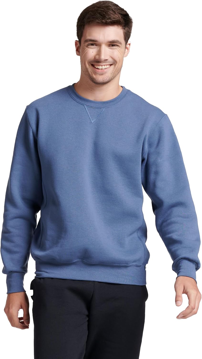 Russell Athletic Men's Dri-Power Fleece Sweatshirts, Moisture Wicking, Cotton Blend, Relaxed Fit, Sizes S-4X