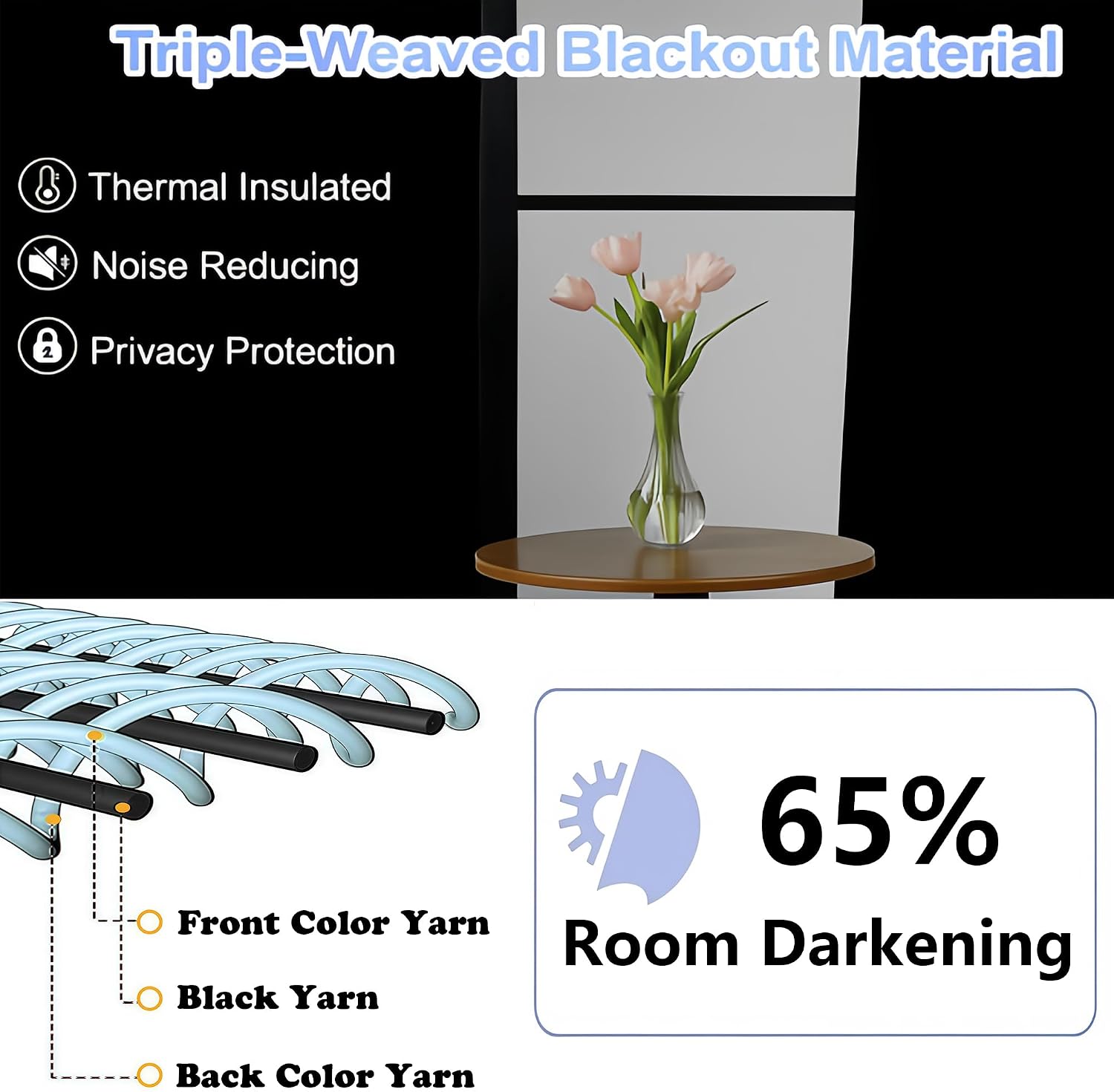 Simplebrand Stone Room Darkening Curtains for Bedroom Living Room 108 Inches Long 2 Panels Set, Thermal Insulated Curtains & Drapes, Solid Grommet Noise Reducing Window Treatment, W50 x L108 Inch