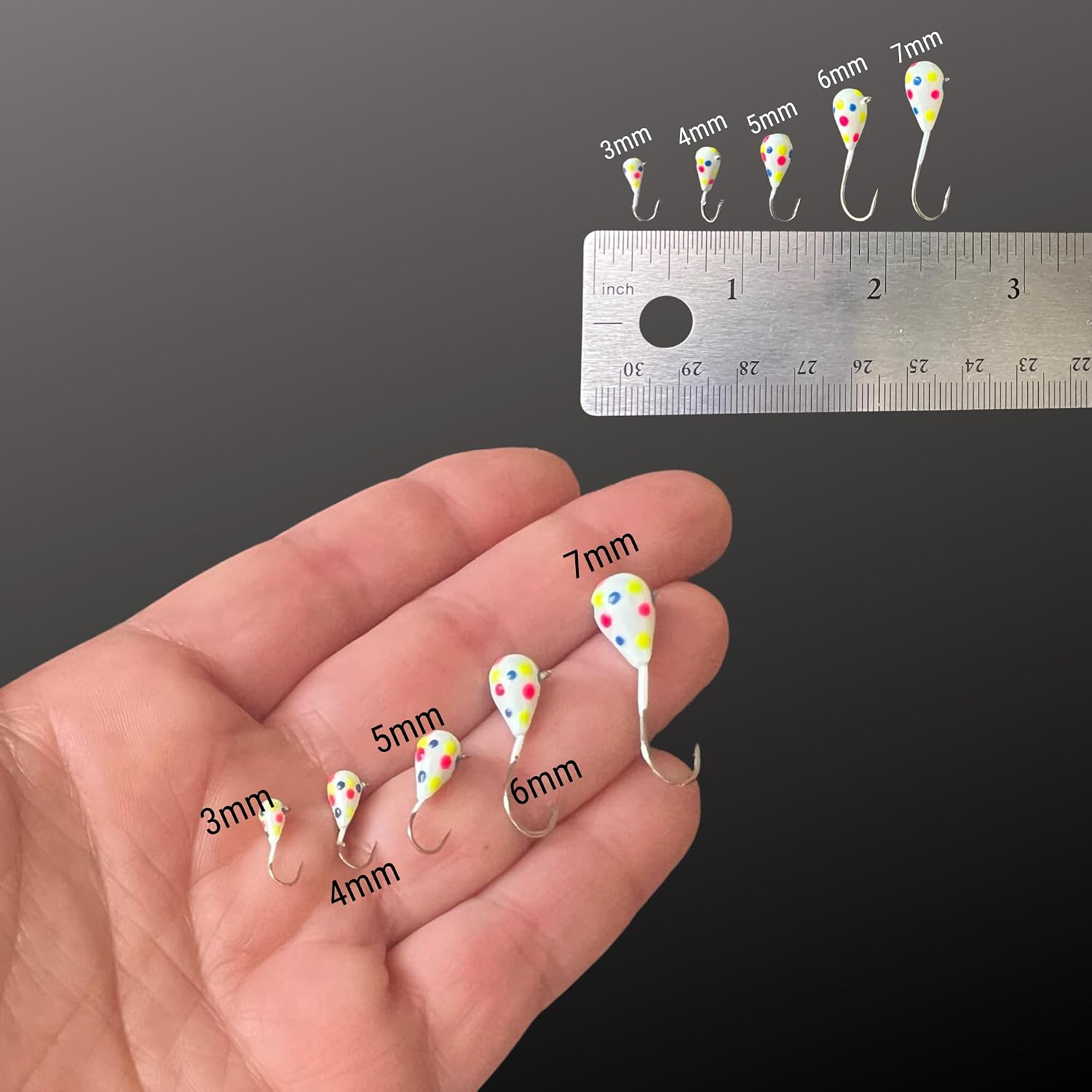 Reaction Tackle Tungsten Ice Fishing Jigs, Tear Drop Jig Heads that Glow with UV Light for Panfish, Crappie, Walleye, Perch, Trout and Bluegill