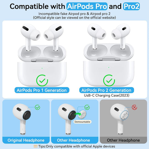 Pohgelan for AirPods Pro 2nd/1st Replacement Ear Tips(Medium)-Whiite