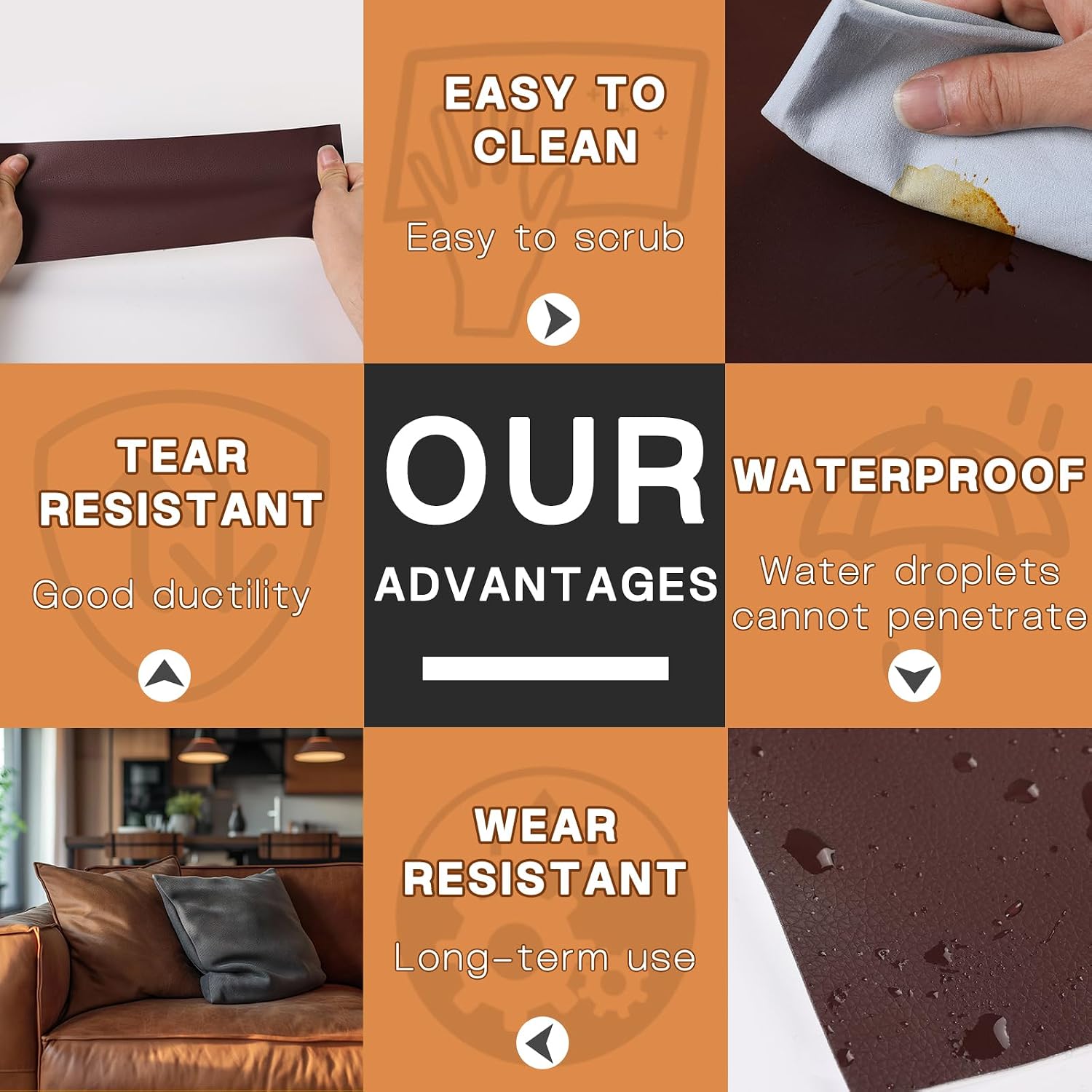 Leather Repair Patch, Leather Repair Tape for Furniture Dark Gray