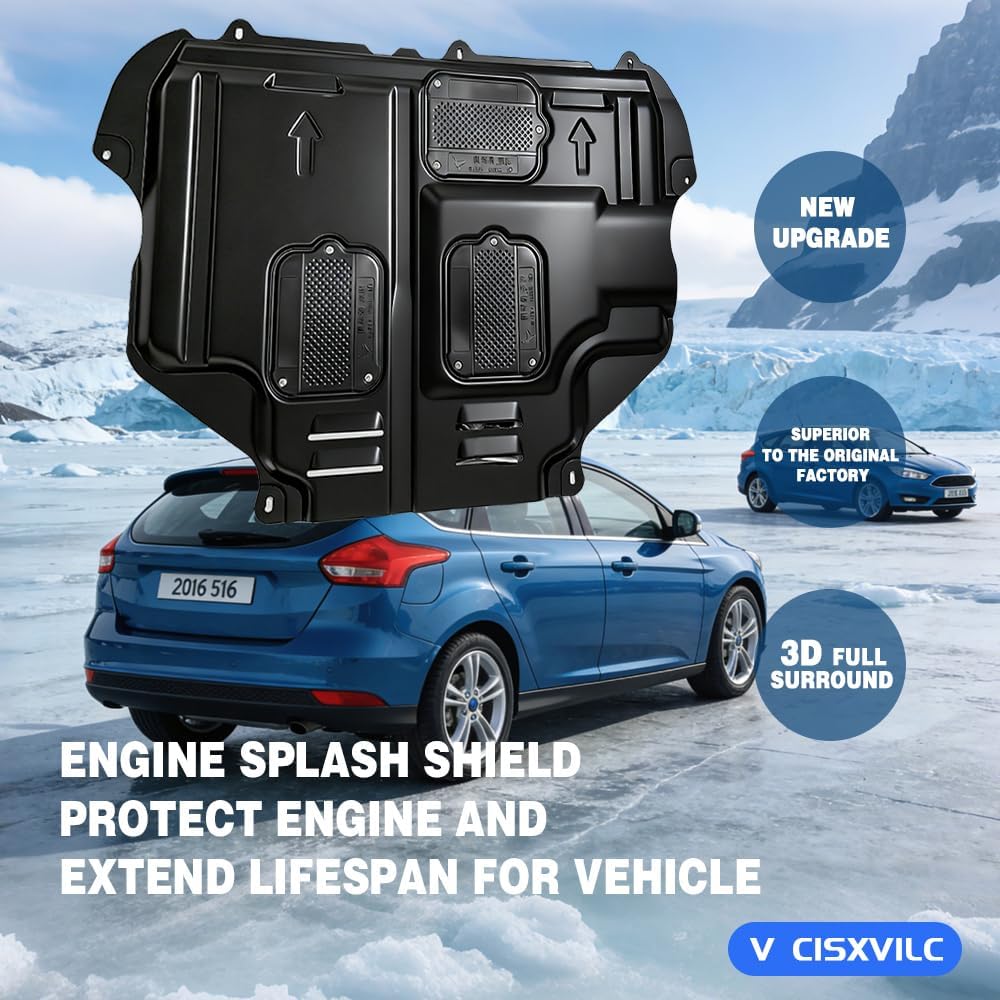 Front Engine Splash Shield for Ford Focus ST 2013-2018 for Focus RS Engine Splash Guards Suitable for 2013-2018 Ford C-Max Under Engine Cover Mud Flaps Directly Replace Original