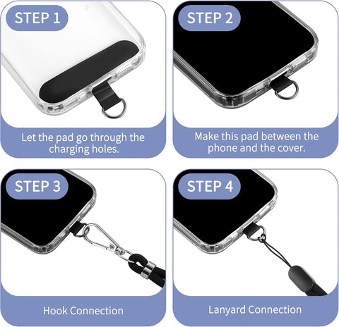CACOE Cell Phone Lanyard, Black, 2 Pcs