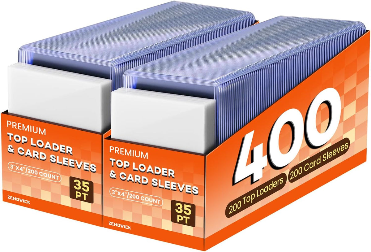 400 Card Sleeves Top Loaders for Cards, 3" x 4" Hard Plastic Toploaders