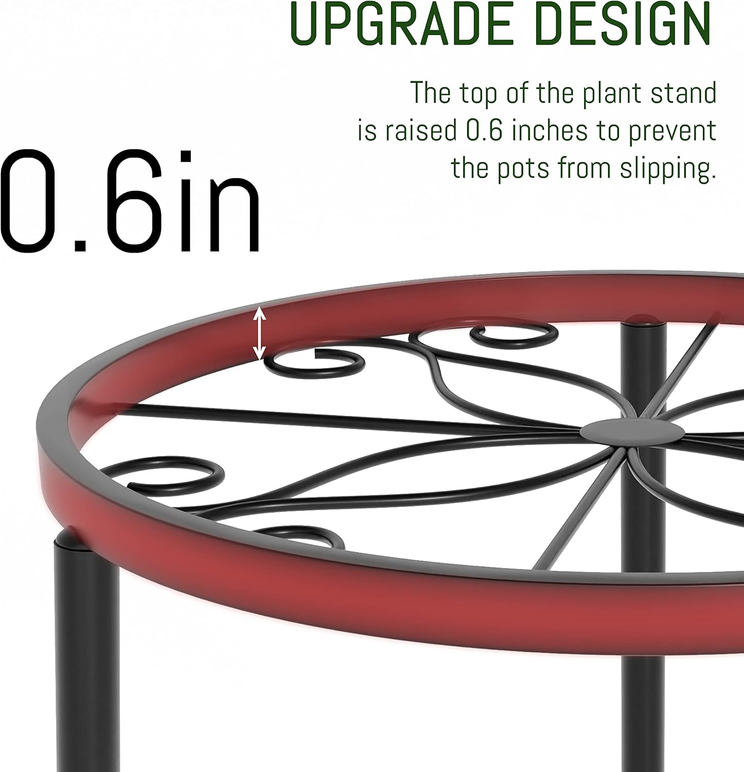 Linpla 5-Pack Decent Metal Plant Stand Indoor Outdoor Low Plant Shelf