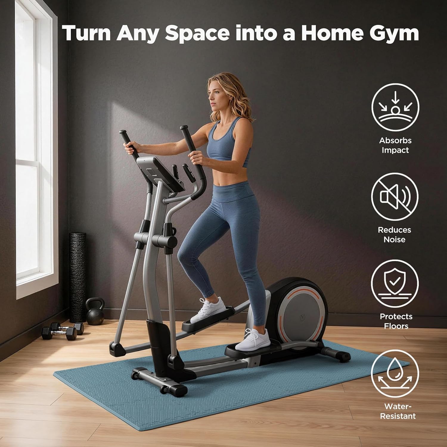 AIRHOP 18 PCS Gym Floor Mat, EVA Foam Puzzle Gym Mat, High-Density Interlocking Foam Floor Tiles for Home Gym, Play Workout Garage Kitchen Flooring 12.6"x12.6"x0.4"