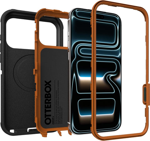 OtterBox iPhone 17 Pro Max (Only) - Defender Series Case - Black Chateau (Black & Orange) - Snaps on MagSafe - Tough - Rugged & Durable