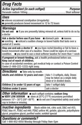 HealthA2Z® Stool Softener, Docusate Sodium 100mg, Stimulant-Free, 400 Count