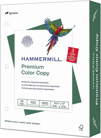 Hammermill Printer Paper, Premium Color 28 lb Copy Paper, 19 x 13-1 Ream (500 Sheets) - 100 Bright, Made in the USA, 106126R