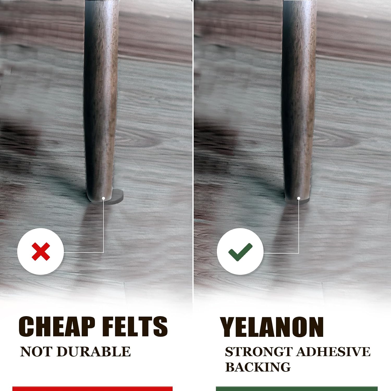 Yelanon Non Slip Furniture Pads 24 Pcs 2" for Hardwood Floors