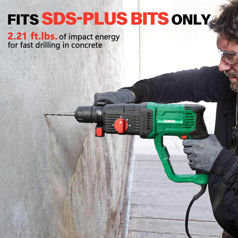 1" SDS-Plus Lightweight Concrete Rotary Hammer Drill w/ 1/2" Adapter