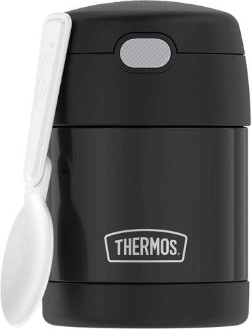 THERMOS FUNTAINER Kids Food Jar with Spoon, 10oz, Black