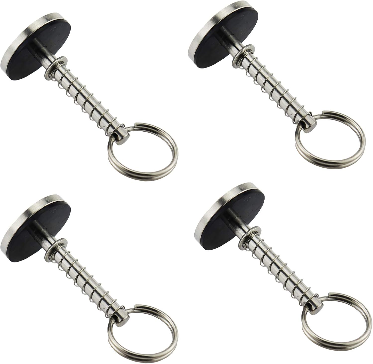 NRC&XRC Stainless-Steel 316 Hatch Cover Pull Handle with Spring Hidden Pin Button for Fishing Boat Yacht Dia.:1/4”,Total Length:2-1/8”