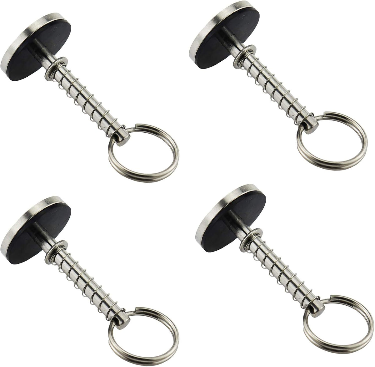 NRC&XRC Stainless-Steel 316 Hatch Cover Pull Handle with Spring Hidden Pin Button for Fishing Boat Yacht Dia.:1/4”,Total Length:2-1/8”