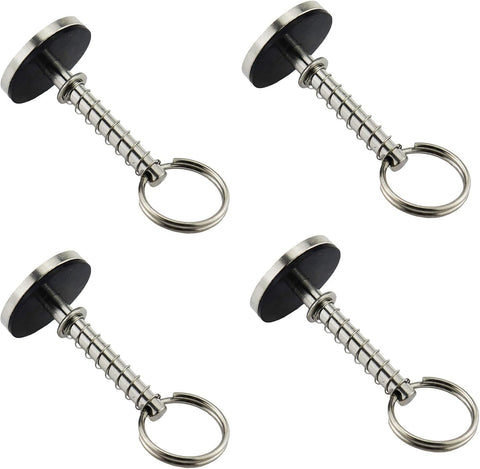 NRC&XRC Stainless-Steel 316 Hatch Cover Pull Handle with Spring Hidden Pin Button for Fishing Boat Yacht Dia.:1/4”,Total Length:2-1/8”