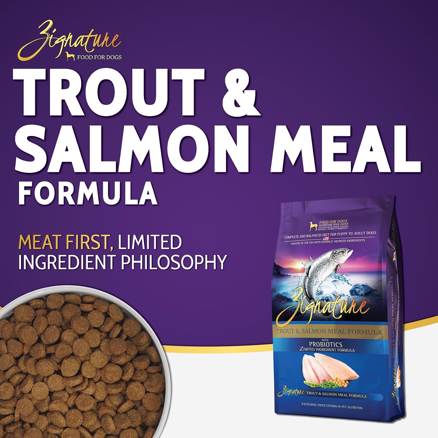 Zignature Trout & Salmon Limited Ingredient Formula Dry Dog Food 4lb