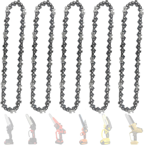 5 Pieces 6 Inch Chainsaw Chain, Replacement Chains for 6 Inch Cordless Electric Portable Mini Chainsaw, Chains Fit for 6" Mini Chainsaws -37 Drive Links