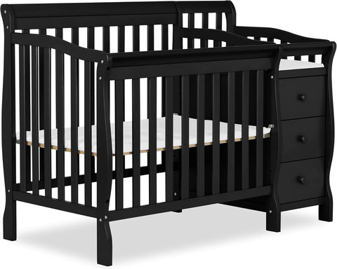 Dream On Me Jayden 4-in-1 Convertible Mini Baby Crib with 3 Drawer Changer