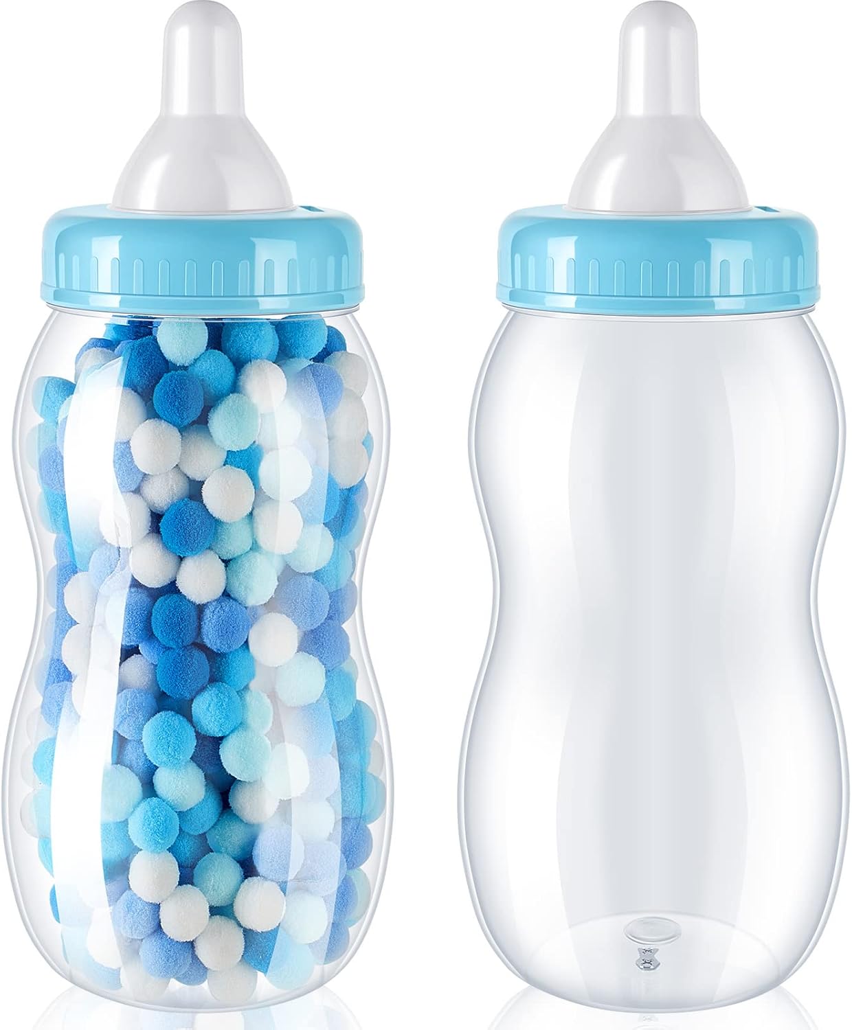 Tessco for you 2 Pcs 15in Jumbo Baby Bottle Bank Baby Shower, Blue
