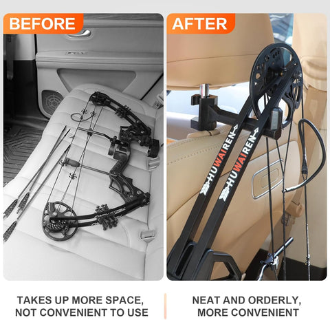 Bow Hanger for Truck, 2 Set Archery Hunting Shooting Bracket Headrest Mount,Universal Compound Bow Holder for Vehicle Storage and Hunting Transport