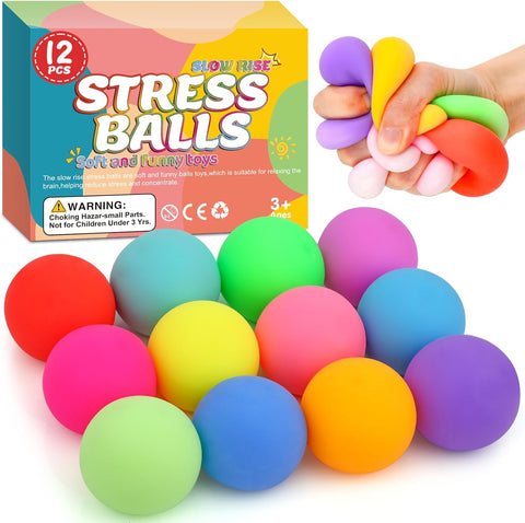 VISCOO 12 Pack Slow Rising Stress Ball,Stress Balls for Adults,Fidget Toys