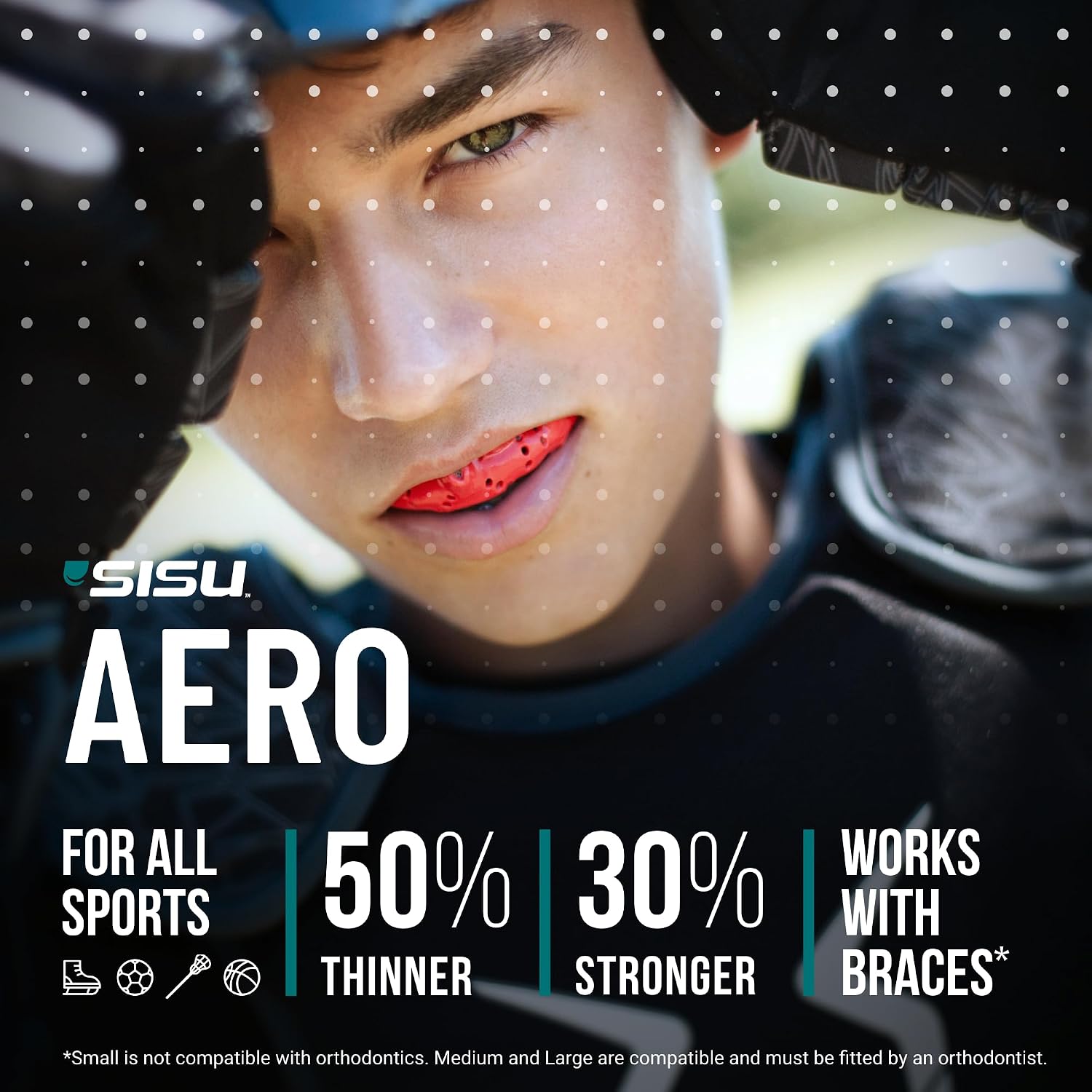 SISU Aero Medium Mouthguard, Lucky Lavender - 30% Stronger Protection for Lacrosse, Football, Hockey, Roller Derby, Team Sports - Remoldable Up to 20 Times - Ultra Slim - Works for Braces - Non Toxic