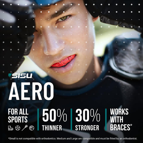 SISU Aero Medium Mouthguard, Lucky Lavender - 30% Stronger Protection for Lacrosse, Football, Hockey, Roller Derby, Team Sports - Remoldable Up to 20 Times - Ultra Slim - Works for Braces - Non Toxic