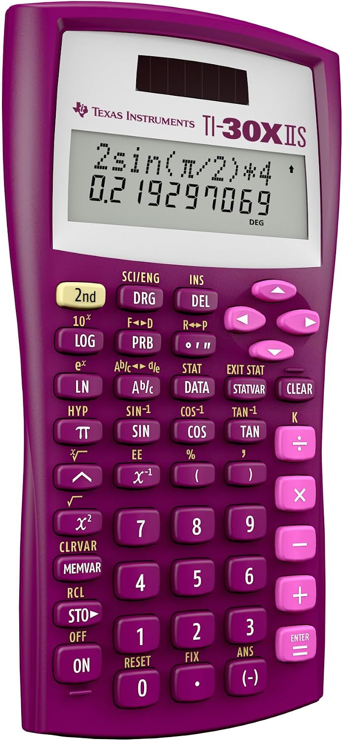 Texas Instruments TI-30XIIS Scientific Calculator, Raspberry Small
