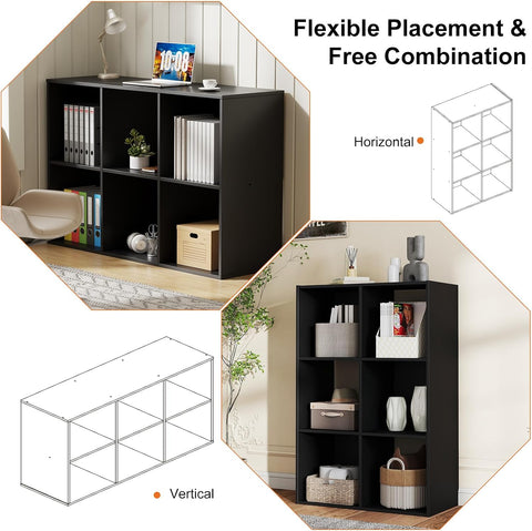 Sweetcrispy 6 Cube Storage Organizer, Stackable Modular Bookcase Shelf