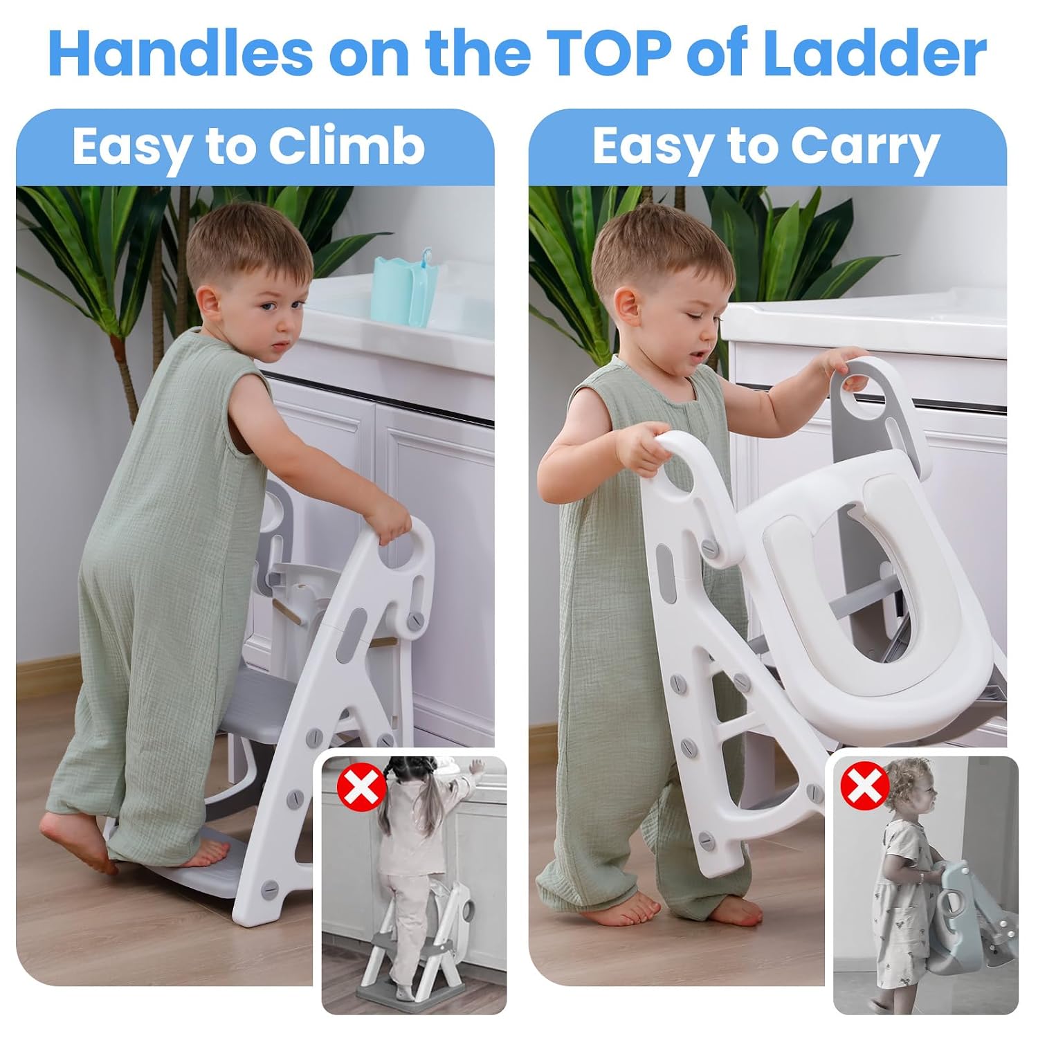 Primlect Potty Training Toilet, 2-in-1 Stable Potty Seat with Step Stool | Adjustable Seat and Step Height, Extra Wide Step, Anti-Slip Pad, Splash Guard, for Boys and Girls, Grey