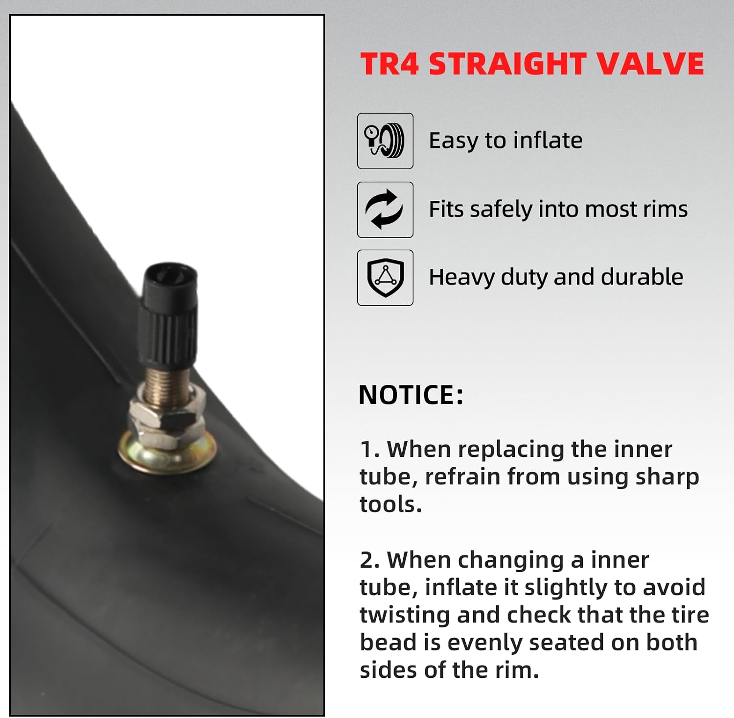 AR-PRO 2.75/3.00-12" (80/100-12) Dirt Bike Inner Tubes, Heavy Duty Motorcycle Inner Tube with TR4 Straight Valve, Compatible with Honda CRF70F/XR70, Yamaha TTR 90, Kawasaki, and More (1-Pack)
