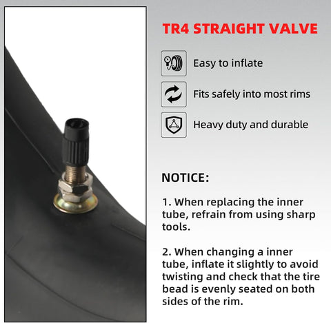 AR-PRO 2.75/3.00-12" (80/100-12) Dirt Bike Inner Tubes, Heavy Duty Motorcycle Inner Tube with TR4 Straight Valve, Compatible with Honda CRF70F/XR70, Yamaha TTR 90, Kawasaki, and More (1-Pack)