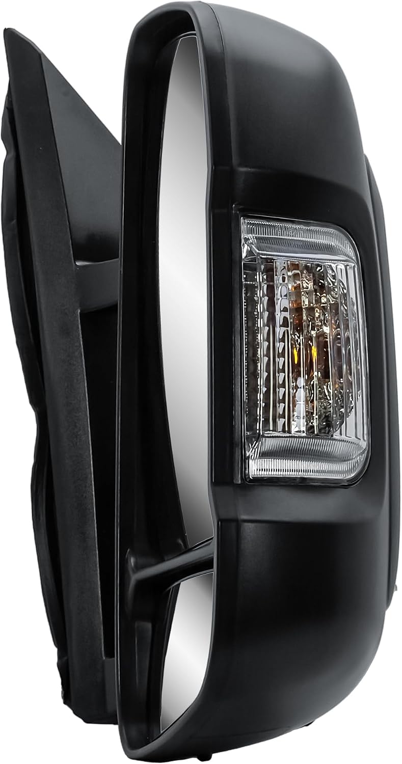 Passenger Right Side Mirror Replacement Power Door Mirror Signal Light Fit Ram Promaster 1500, 2500, 3500, New Six, Work Van